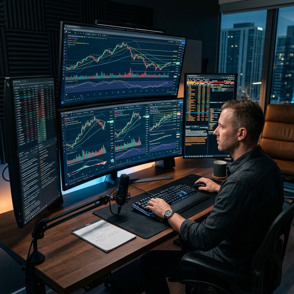 Live Trading Candlestick Terminal Screen